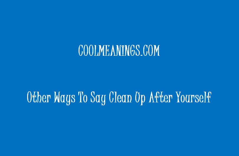 other ways to say clean up after yourself
