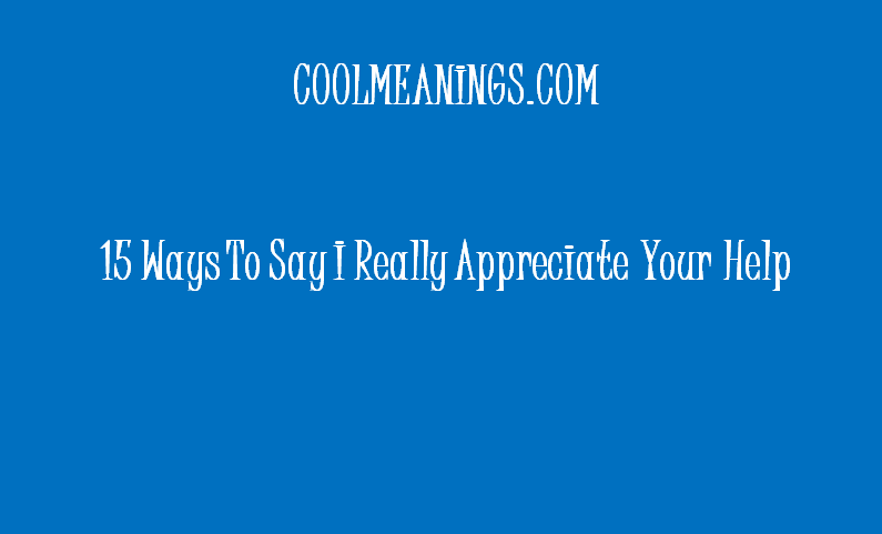 other ways to say i really appreciate your help