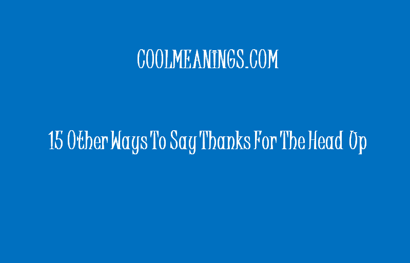 other ways to say thanks for the heads up